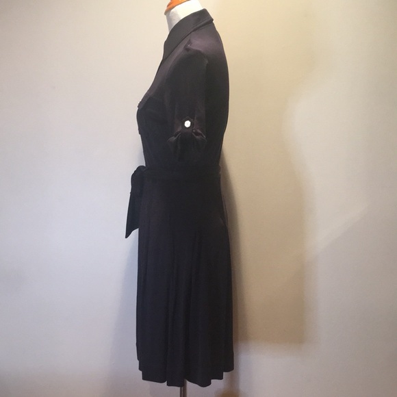 Tory Burch Julianne 100% Silk Button Down Navy Blue Dress - Small (without sash) - Picture 10 of 16